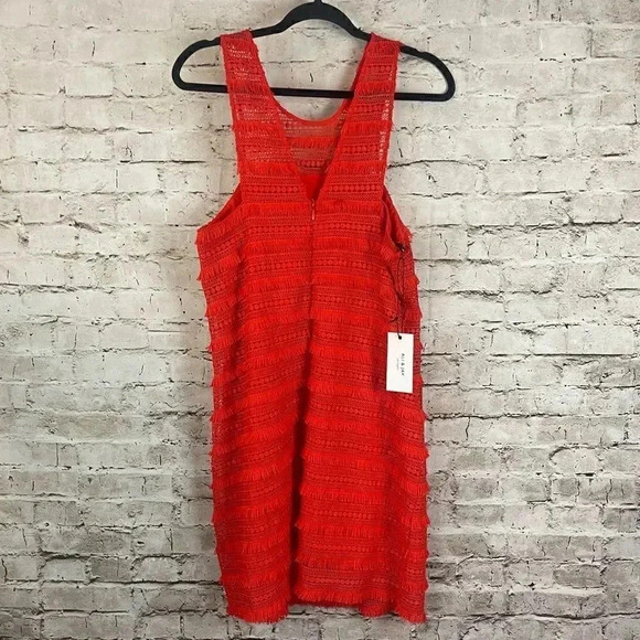 NWT ALI & JAY LA Cocktails At Craig's Mini Dress Medium Orangey Red POP - Picture 8 of 9